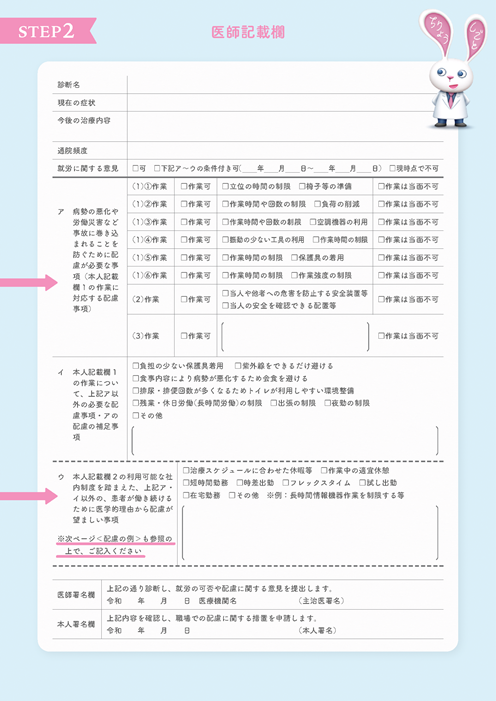 医師記載欄